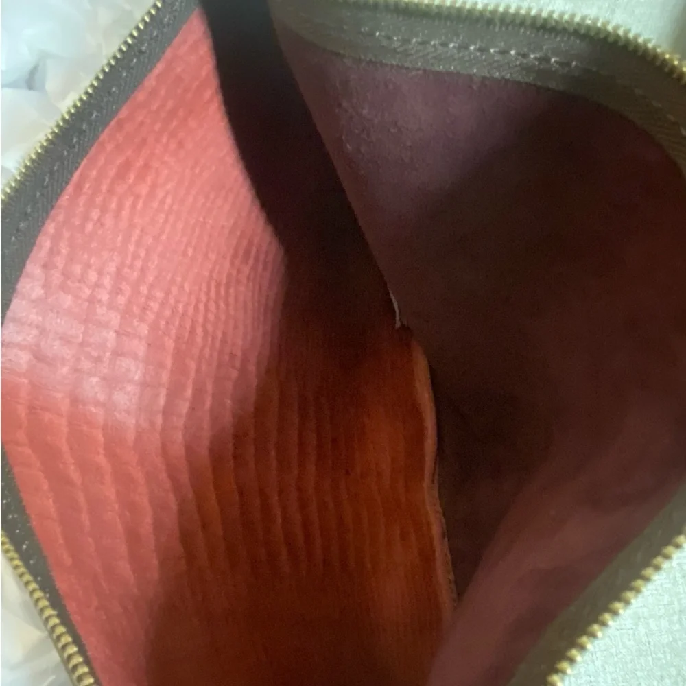 🌹Banana Republic Croc Embossed Leather/Suede Pouch🌹#REDBANANA